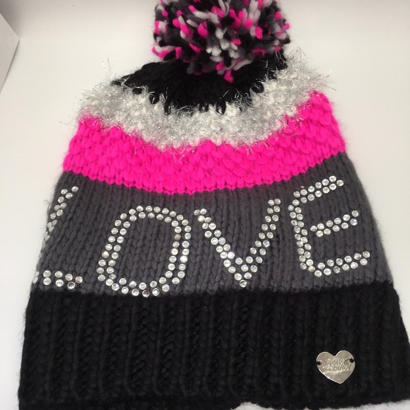 Betsey Johnson Accessories - Betsey Johnson Love Multi Colored Slouchy Beanie